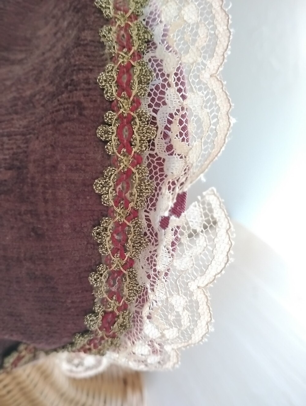 Regency Bonnet Mahogany Jane Austen Lace Reenactment Costume Hat Victorian Lady - Picture 7 of 10